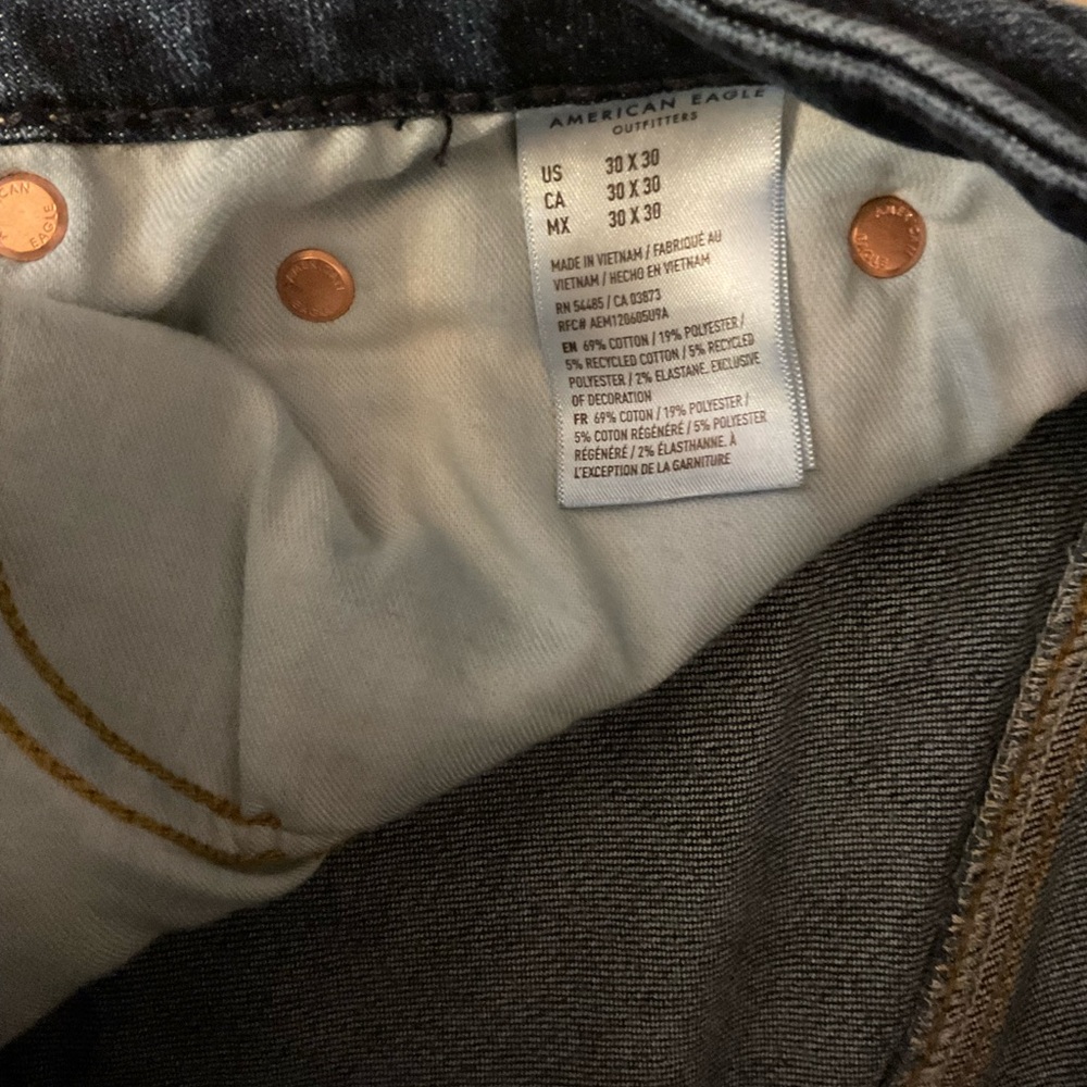 American Eagle Outfitters Dark Blue Slim Jeans 30x30 Airflex + Temp Tech - Picture 2 of 4